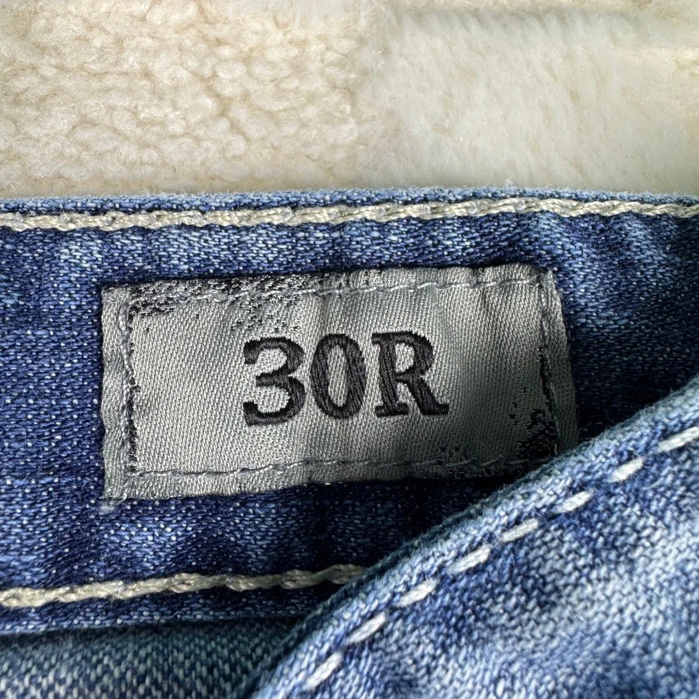 BKE Denim Mens Aiden Relaxed Bootcut Jeans Distressed Rips Size‎ 30R